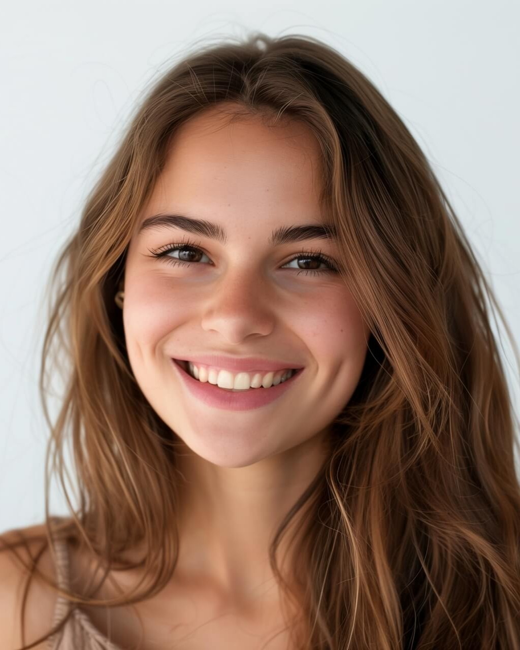 Girl is smiling